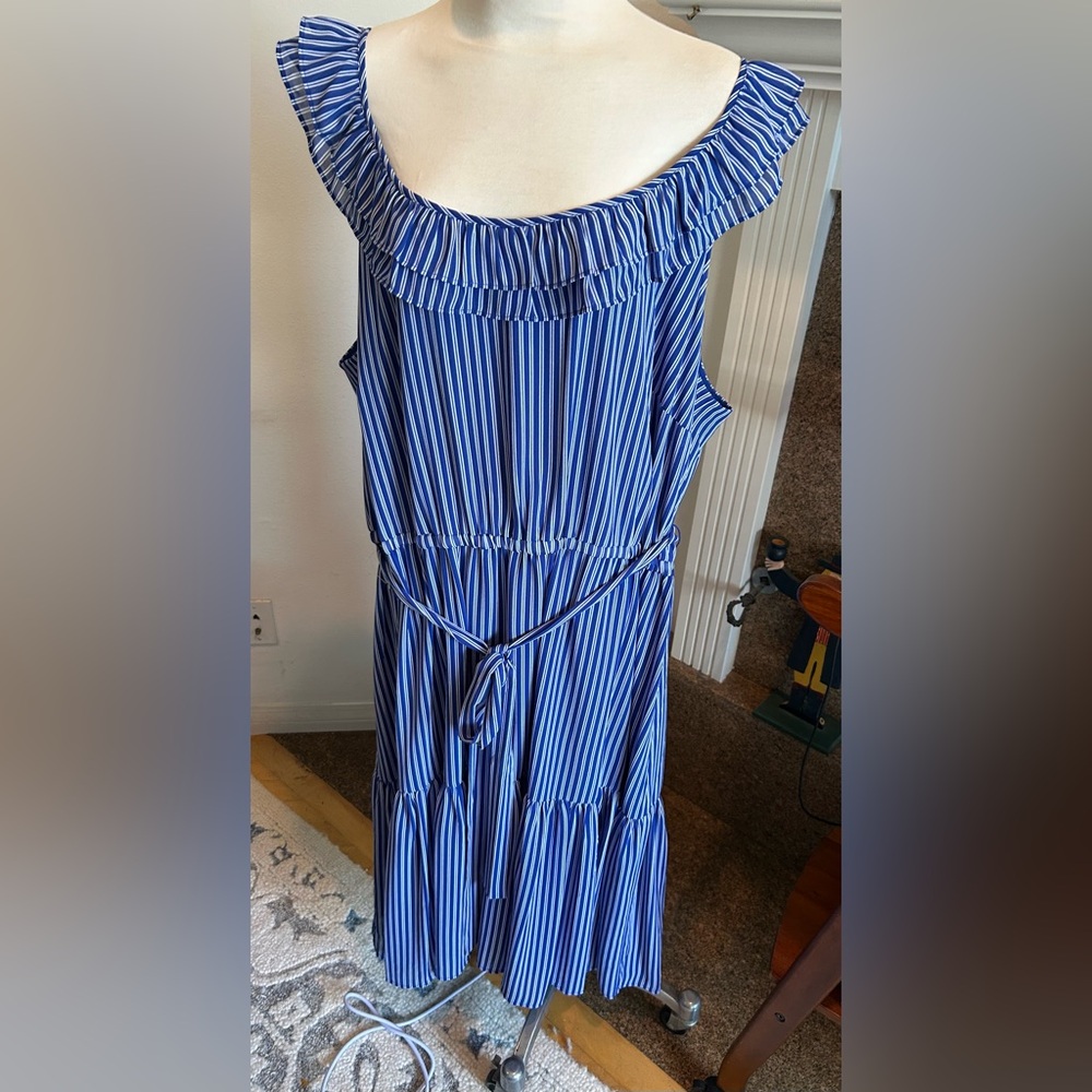 MICHAEL KORS Railroad Ruffle Dress, Size 3x NWOT - Picture 5 of 10